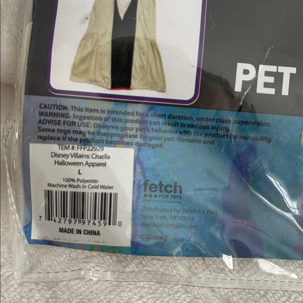 Disney Pet Halloween Disney Villains Cruella Dog Costume Officially Licensed nwt
